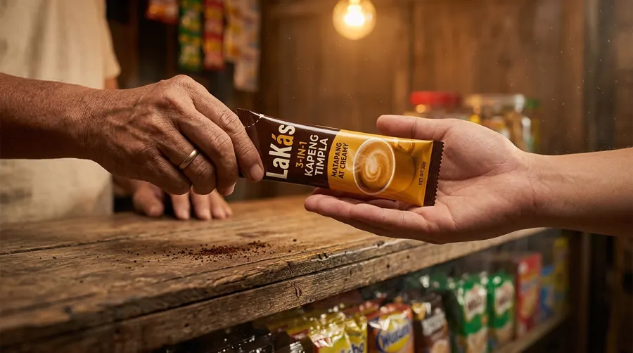 A sachet passed from hand to hand